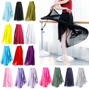 Dance Skirt with Adjustable Waist Tie Gymnastic Ballet Long Scarf Wrap Skirt