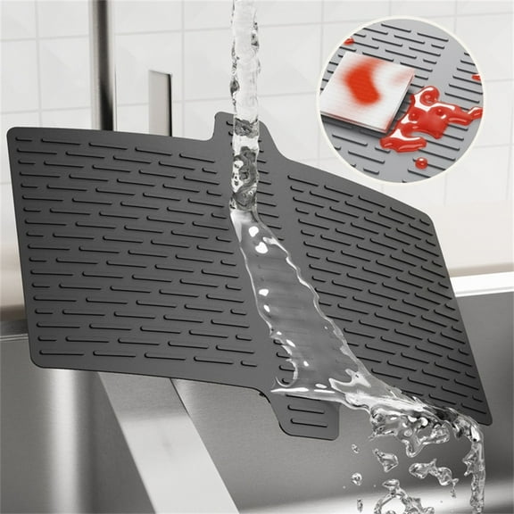 BCLONG Silicone Sink Saddle Mat Kitchen Sink Protector Divider Mat Heat Resistant Pad