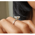 thumbnail image 5 of KEEVA JEWELS 2.00 Carat Emerald Cut Hidden Halo Moissanite Engagement Ring for Women, Made in Yellow Gold Plated Silver Size 7, 5 of 6