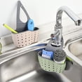 thumbnail image 3 of Kitchen Sink Caddy Sponge Holder for Organizer Dish Soap Holder Hanging Ajustable Strap Faucet Caddy with Drain Holes for Drying, Kitchen Sink Accessories, 3 of 6