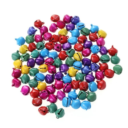 

NUOLUX 100pcs 12mm Jingle Small Bells Christmas Xmas Wedding Decoration Beads Jewelry Findings Charms (Colorful)