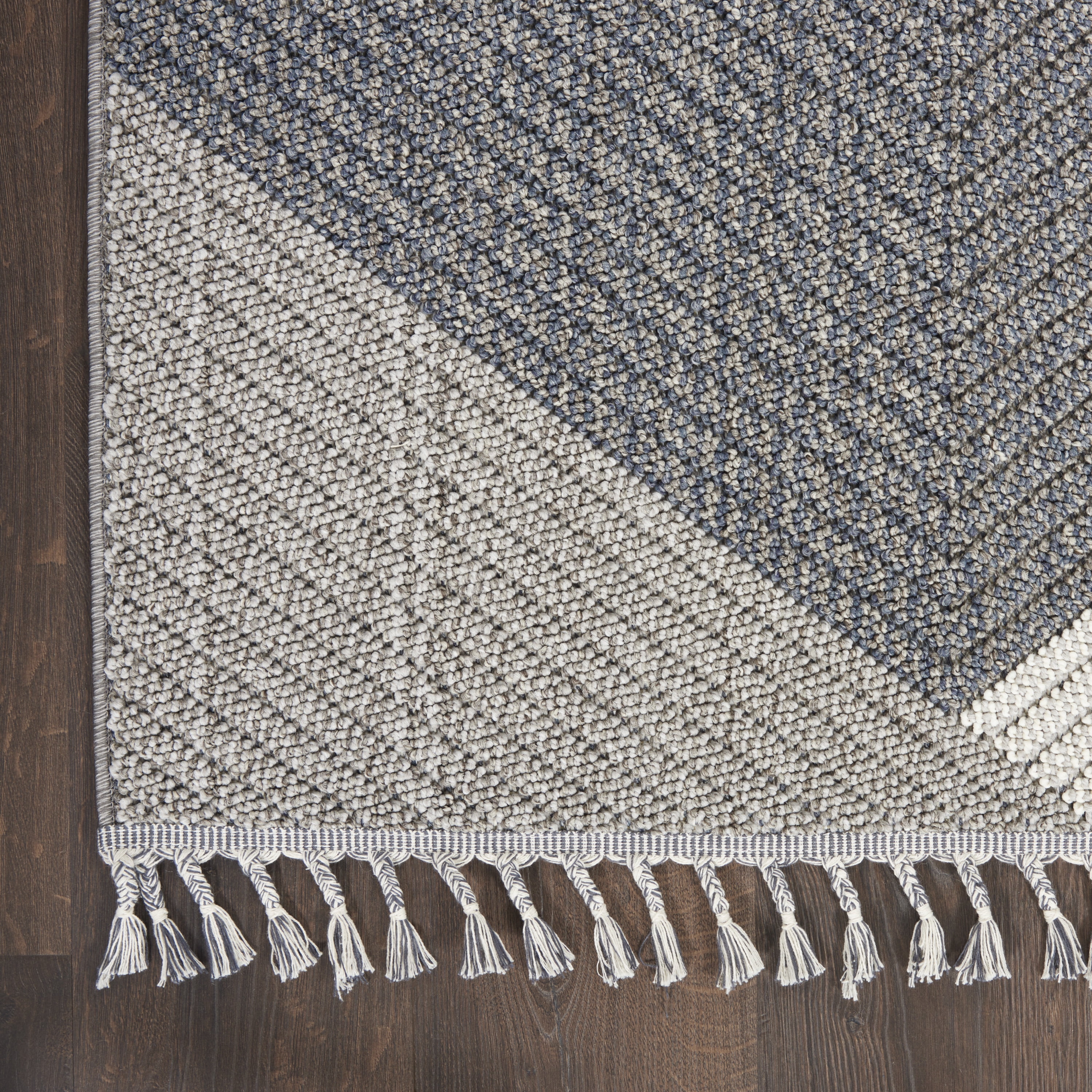 Nourison Elwood Contemporary Geometric Grey/Slate 9' x 12'2" Area Rug, (9' x 12')