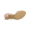 thumbnail image 3 of BLISSFUL STEP Women's Open Toe Lace-Up High Block Heeled Sandals Dust Pink (Size 6), 3 of 7