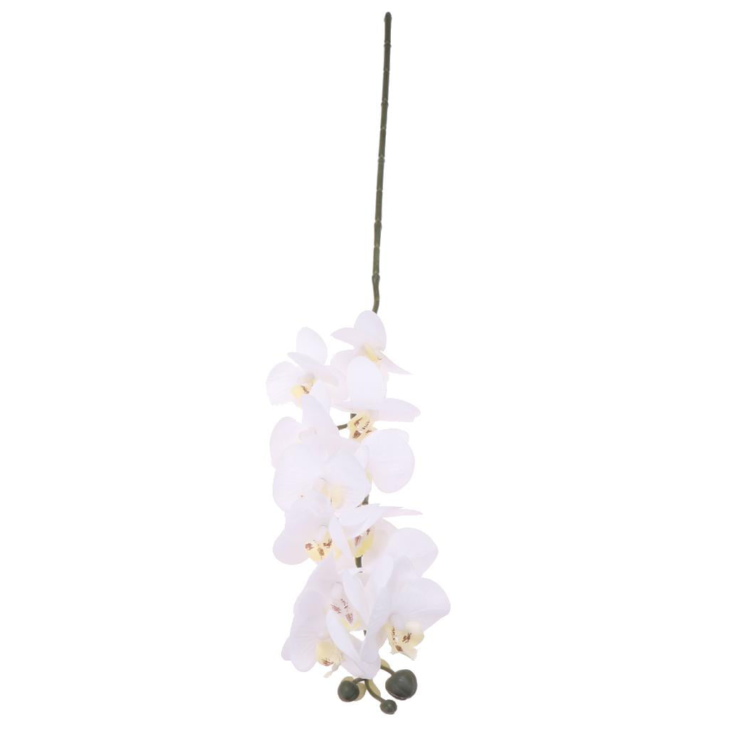 5pcs 12-Head Orchid Phalaenopsis Flowers Bridal Bouquet Party Decor White 