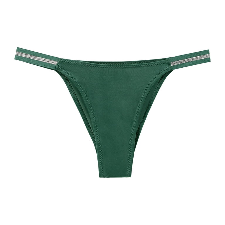 HUPOM Womens Thongs Underwear Panties For Girls Thong Casual Tie Banded  Waist Green XL 