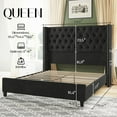 thumbnail image 3 of Merluxy Queen Bed Frame with Deep Button Tufted and Velvet Wingback Headboard,No Box Spring Needed,Black, 3 of 9