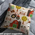 thumbnail image 2 of Manfei Kids Cartoon Farmhouse Fabric by the Yard (1 Yard), Tree Tractor Cabin Decorative Fabric by the Yard, Donkey Sheep Rooster Sewing & Crafting Fabric, 2 of 6