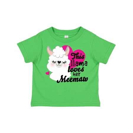 

Inktastic Valentines Day This Llama Loves Her Meemaw Gift Toddler Toddler Girl T-Shirt