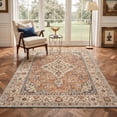 thumbnail image 4 of GENIMO 2'x7' Runner Rug, Machine Washable Non Slip Low Pile Hallway Runner Rug for Kitchen Laundry Room, Modern Persian Diamond, Rust Ivory, 4 of 5