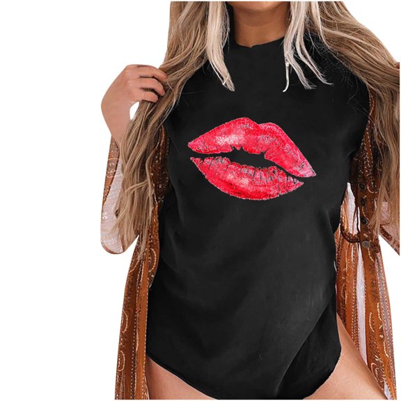 USSUMA Womens Blouses and Tops Dressy Women Fahion Round Neck Summer Tops Drop Shoulder Sleeves Distressed Retro Style T-shirt Bridal Summer Blouse Tunic Tops Ladies Tops Trendy