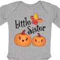 thumbnail image 4 of Inktastic Little Sister Pumpkins with Fall Leaves Girls Long Sleeve Baby Bodysuit, 4 of 5