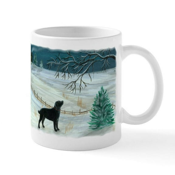CafePress - Winter Labrador Mug - 11 oz Ceramic Mug - Novelty Coffee Tea Cup