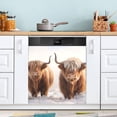 thumbnail image 4 of Coolnut Magnetic Dishwasher Stickers Highland Cow Kitchen Dishwasher Cover Sticker, Panel Decal Home Cabinet Appliances Stickers 20in W x 26in H Home Decor, 4 of 5