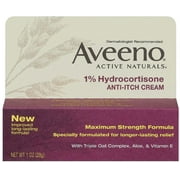Aveeno 1% Hydrocortisone Anti, Itch Cream, Maximum Strength (Pack of 2)