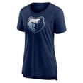 thumbnail image 2 of Women's Heather Navy Memphis Grizzlies Gradient Logo Tri-Blend T-Shirt, 2 of 3