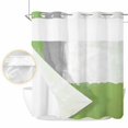 thumbnail image 2 of Sage Green Grey No Hook Shower Curtain Waterproof,Bathroom Curtains with Snap in Liners and See Through Top Window,Oil Painted Abstract Geometric Modern Hotel Style Bathtub Curtains Shower 72"Wx78"L, 2 of 8