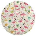 thumbnail image 3 of Flamingo Pattern Soft Bedroom Round Area Rug, Washable Cute Nursery Circle Throw Mat, Non-Slip Contemporary Small Low Pile Floor Carpet for Dorm Bedside, 3 of 6