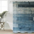 thumbnail image 2 of Small Stall Shower Curtain 36x78 Inch Narrow Half Size Blue Farmhouse Bath Curtains Bathroom Decor Vintage Wooden Country Waterproof Fabric Shower Curtain Set with Hooks 36 Inch, 2 of 6
