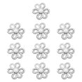 thumbnail image 1 of 10 botones de flores para vaqueros, hebillas para ajustar la cintura, accesorios compactos para mujer Plata, 1 of 9