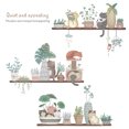 thumbnail image 1 of Adhesivo de pared de 1 pieza, adhesivo de pared de planta en maceta, decoración de pared con patrón de plantas y gatos verdes para dormitorio, sala de estar y cocina JAMW Sencillez, 1 of 5