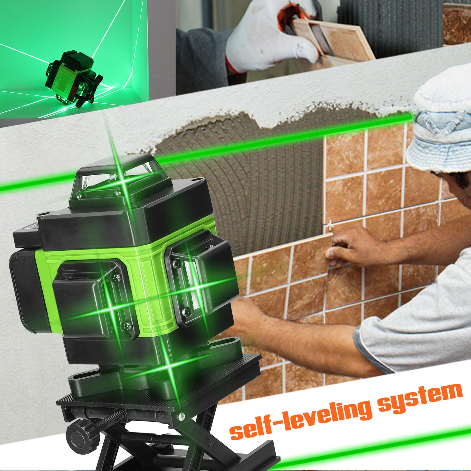 Multifunctional 4D 16 Lines Level 3° Self-leveling Machine USB Rechargeable Battery Leveling Tool with Vertical Horizontal Tilt Lines