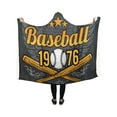 thumbnail image 3 of ASHLEIGH Hooded Blanket Vintage Baseball Wearable Blanket Comfotable Hooded Throw Wrap Robe 40x50 Inch, 3 of 3