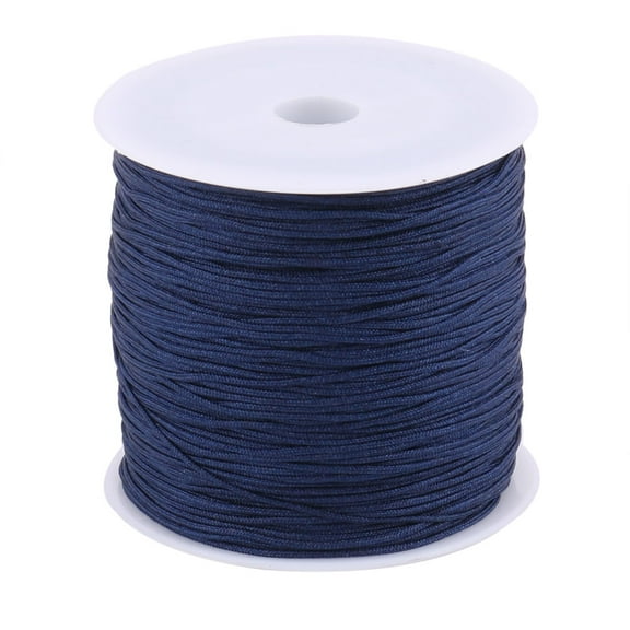 Nylon Chinese Knot DIY Craft Braided Cord String Navy Blue 0.8mm Dia 110 Yards