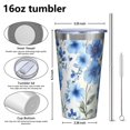 thumbnail image 4 of 16oz Tumblers Pioneer Flower Stainless Steel Vacuum Insulated Double Wall Travel Tumbler Cups Mug with Lid and Straw,Cleaning Brush for Coffee,Tea, 4 of 4