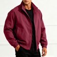 thumbnail image 5 of Dweltoz Men's Lightweight Bomber Jacket Casual Stand Collar Zip Up Soft Outerwear with Side Pockets Fall Winter Fashion Jackets,Wine S, 5 of 5