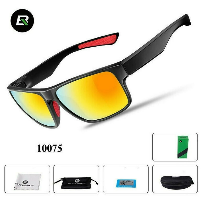 ROCKBROS Sports Polarized Sunglasses for Men Women Flexible Frame Cycling Running Driving Fishing Trekking Glasses Uv400, adult Unisex, Black