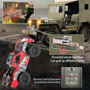 1/12 1941 MB Scaler RC Jeep, 4x4 RC Car Mini RC Rock Crawler Military, 2.4Ghz RC Truck with 180 Brushed Motor, LED Lights, Battery and USB Charger for Adults