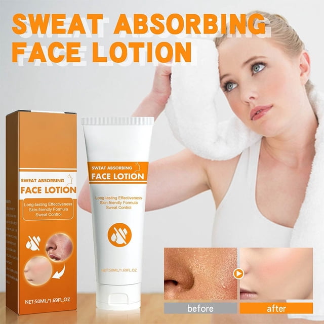 Loción facial antitranspirante y desalentadora de sudor para el rostro, 50 ml. Producto para el cuidado de la piel.