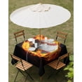 thumbnail image 3 of Outdoor Tablecloth with Umbrella Hole and Zipper Flame Baseball Square Tablecloths 54x54 Inch Waterproof Table Cloths Sports Black Patio Table Cover for Outdoor Tables Picnic BBQS Party Decor, 3 of 7