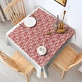 thumbnail image 2 of Red Christmas Patchwork Pattern Square Tablecloth,Waterproof Square Table Cover,Wipeable Spillproof Washable Table Cover for Home Kitchen Party Decor 52"x52"(132x132cm), 2 of 6