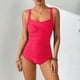 thumbnail image 1 of Traje de baño de una pieza para mujer, bikini informal y de moda de color sólido con cordones, traje de baño de moda playera para mujer, trajes de baño de una pieza para mujer, trajes de baño para muj, 1 of 7
