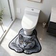 thumbnail image 5 of Blateno U-Shaped Animal Print Diatom Mud Toilet Floor Mat, Super Absorbent Quick Dry Non-Slip Bathroom Rug, Machine Washable Cute Cat Tiger Dog Decor Mat for Toilet Shower Entry, 5 of 6