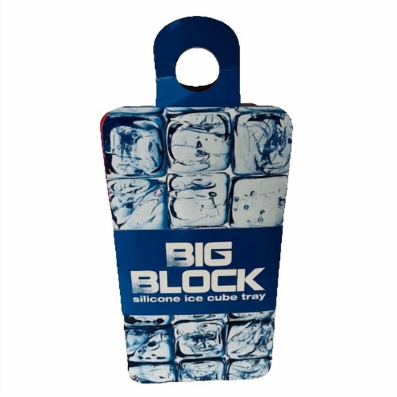 HIC Kitchen Big Block Silicone Ice Cube Tray, European-Grade, Non-Stick, Makes 8 Large Ice Cubes