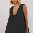 thumbnail image 5 of Womens Summer Dress with Pockets Plus Size Sleeveless Crew Neck Sundresses Summer A-Line Vacation Maxi Dresses for Women Beach Fashion Black L, 5 of 9