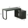 thumbnail image 7 of WIAWG L Shaped Desk with Hutch, Office Computer Desk with Drawers Workstastion, Dark Gray, 7 of 7