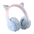 thumbnail image 2 of Auriculares para juegos Orejeras blandas plegables Cancelación de ruido Luz RGB ligera sobre azul, 2 of 9