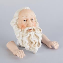 Vinyl Santa Head and Arm Set with Beautiful Detailed Features for Doll Making 