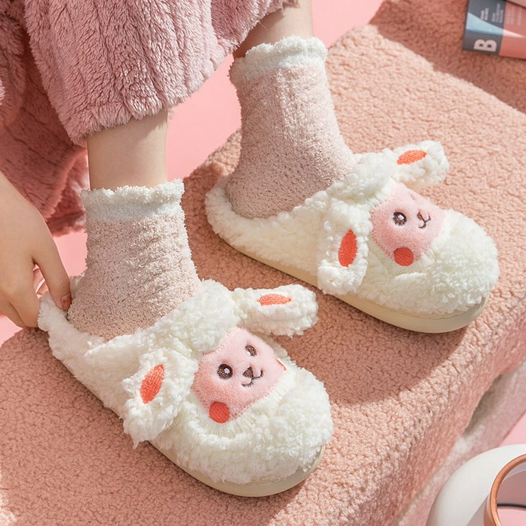 PIKADINGNIS Cute Slipper for Women Girls Fuzzy Slippers Women Kawaii  Slippers Indoor Outdoor Shoes Home Floor Slippers 