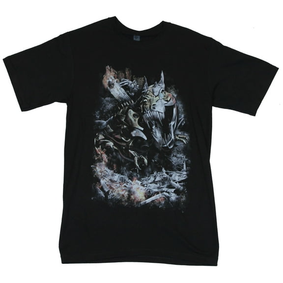 Transformers Mens T-Shirt -  Movie Style Grimlock Wreacking Havoc Image (Small)
