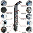 thumbnail image 2 of LED Shower Panel Tower System Stainless steel Rain Waterfall Massage Jets Black, 2 of 11