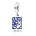 thumbnail image 2 of 925 Sterling Silver The Moon Tarot Card Dangle Charm for Bracelet Charms Bangle Pendant Jewelry, 2 of 6