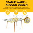 thumbnail image 4 of Spring Forsythia Flowers Table Cloths for 3 Foot Rectangle Tables, Yellow Floral Hummingbird Gray Plaid Patio Waterproof Elastic Fitted Tablecloths, Washable Rectangular Table Cover for Camping, 4 of 8