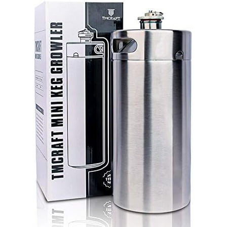 128OZ Stainless Steel Mini Keg, Portable beer growler with Exhaust Valve Designed Cap to Keep Beverage Fresh