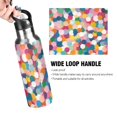 thumbnail image 4 of Yayeee 20oz Insulated Water Bottle Double Wall Stainless Steel with Flip Straw Lid, Dark Colorful Circles, 4 of 7