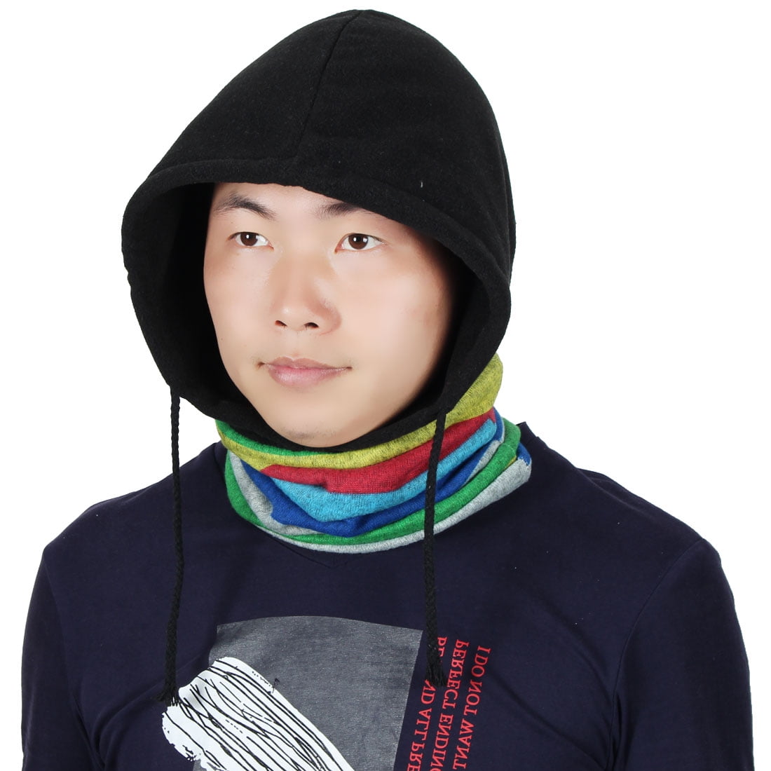 Adjustable Rope Face Mask Double Layer Head Wrap Neck Protector Hood Balaclava by