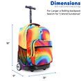 thumbnail image 7 of J World Unisex Sunrise 18" Rolling Backpack For School And Travel, Heat, 7 of 7